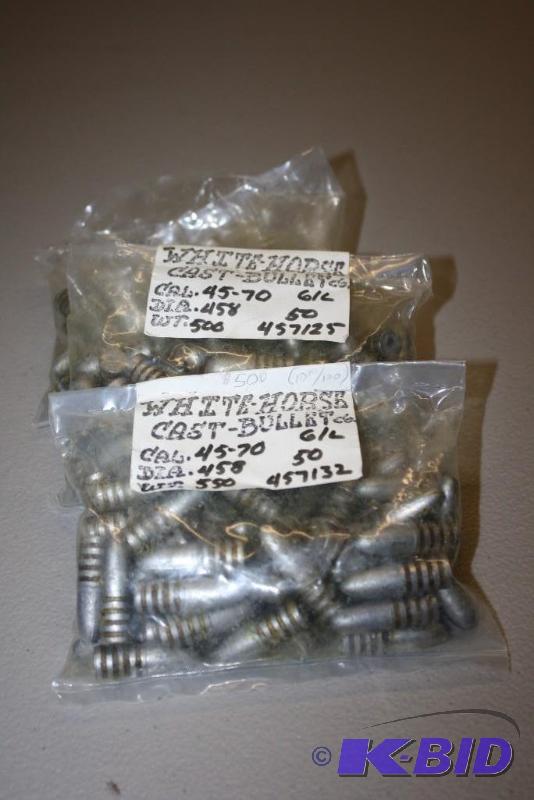lot 749 image: Bag Lot of (3) White Horse Cast Bullet 45-70 ...