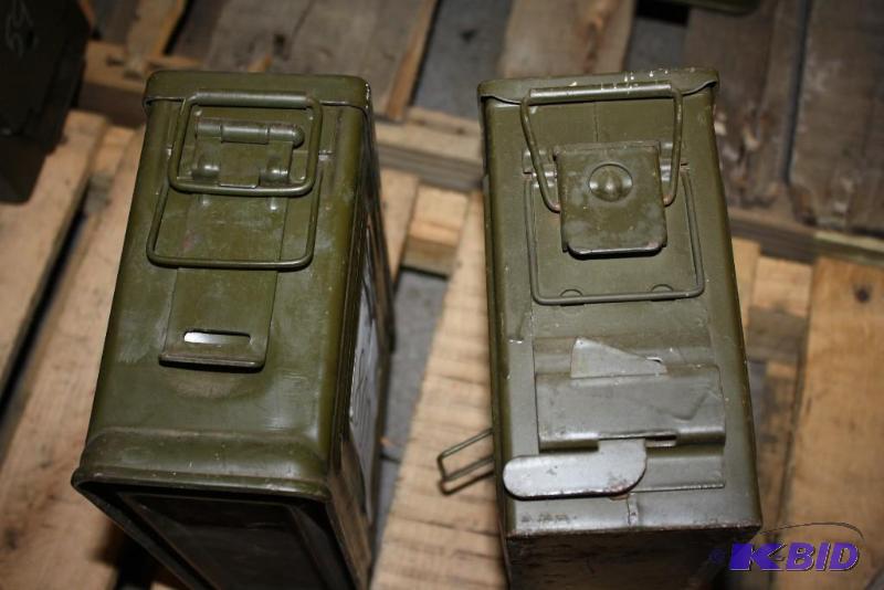 lot 802 image: Lot of (2) Military Green Ammo Can 4" x...