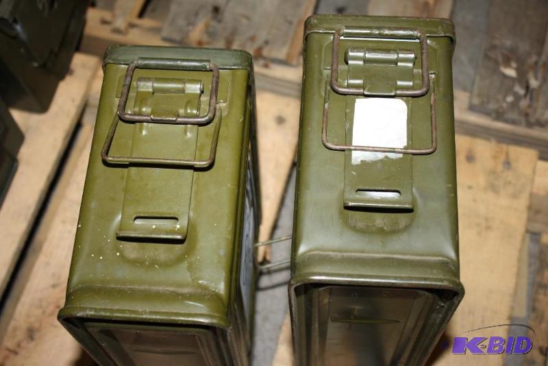 lot 803 image: Lot of (2) Military Green Ammo Can 4" x...