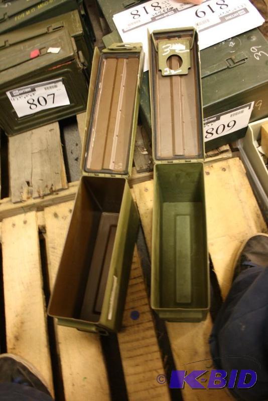 lot 806 image: Lot of (2) Military Green Ammo Can 4" x...