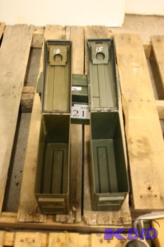 lot 820 image: Lot of (2) Military Green Ammo Can 11" ...