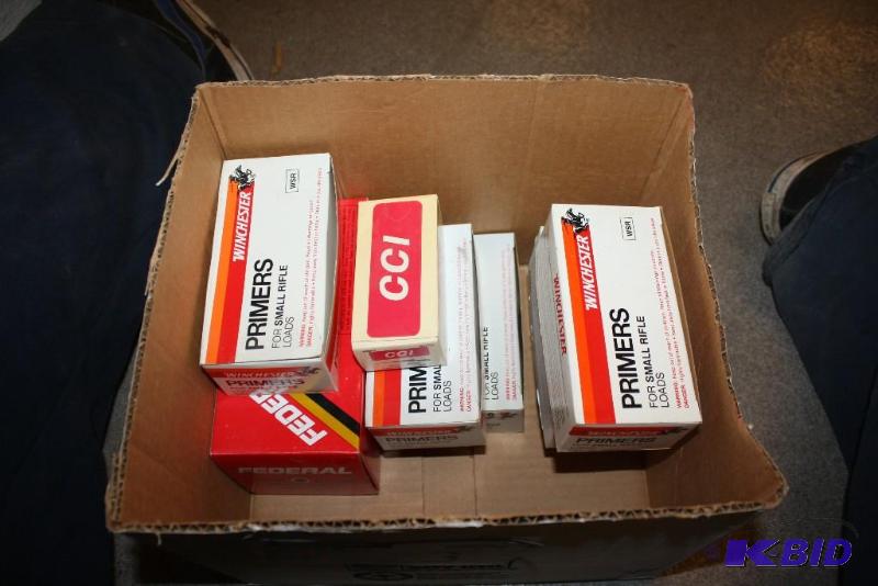 lot 823 image: Box Lot of (8) Miscellaneous Small Rifle Prim...