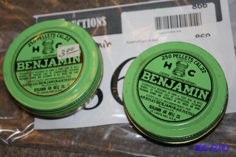 lot 866 image: Container of HC Benjamin Lead Pellets app. 5...