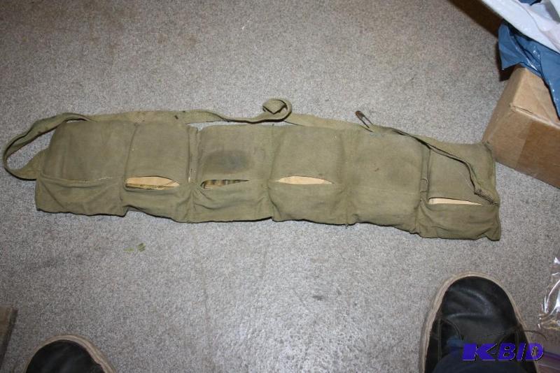 lot 873 image: Vintage ammo belt Includes 83.95mm x11.65mm ...