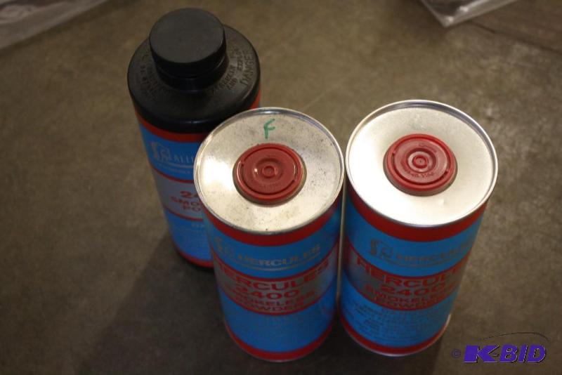 lot 918 image: Lot of (3) Hercules 2400 Smokeless Powder....