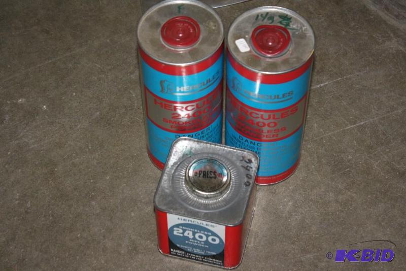 lot 919 image: Lot of (3) Hercules 2400 Smokeless powder...