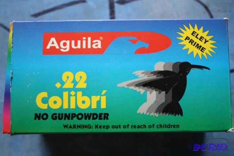 lot 95 image: Aguila .22 Caliber ammo, no gunpowder app. 5...