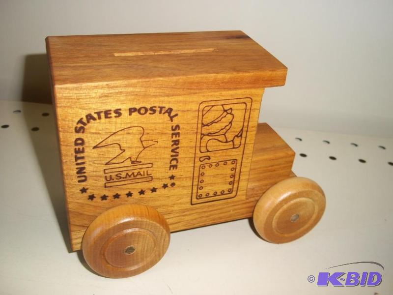 lot 126 image: Wooden USPS Truck Bank...