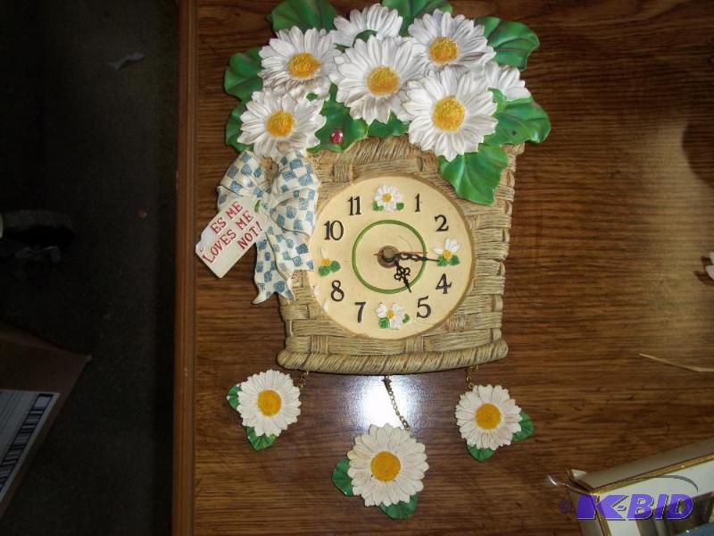 lot 188 image: Wall Clock with Daisies...