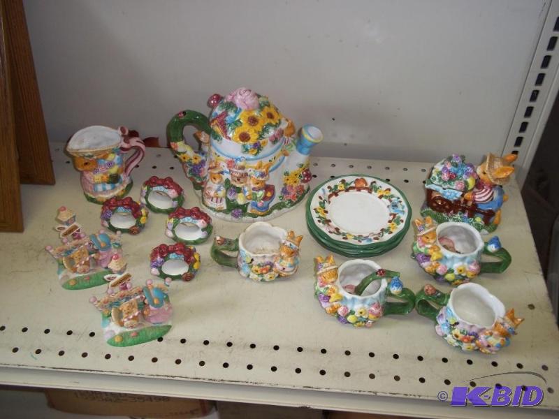 lot 210 image: Kids Porcelain Bunny Tea Set...
