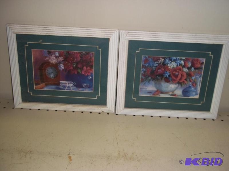 lot 219 image: 2 Wall Floral Prints...