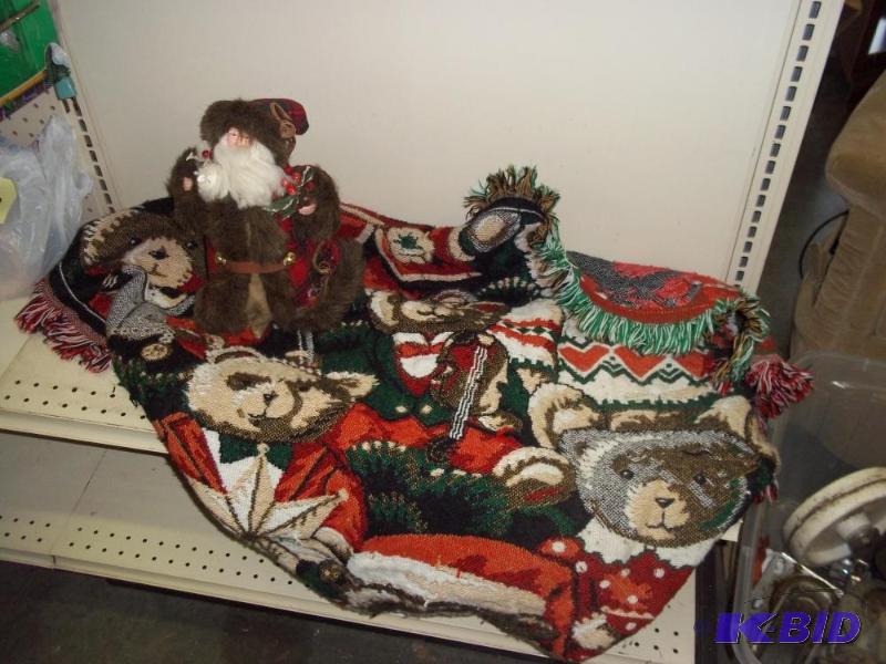 lot 268 image: Christmas Rug and figurine...