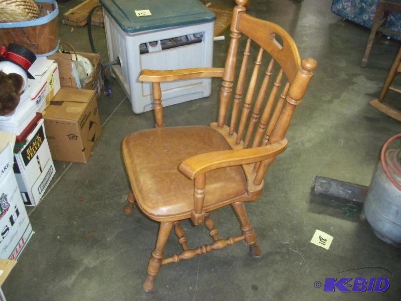 lot 28 image: Wood kitchen chair...