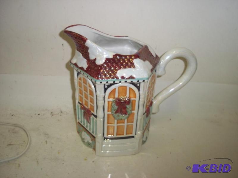 lot 299 image: Porcelain Christmas Pitcher...