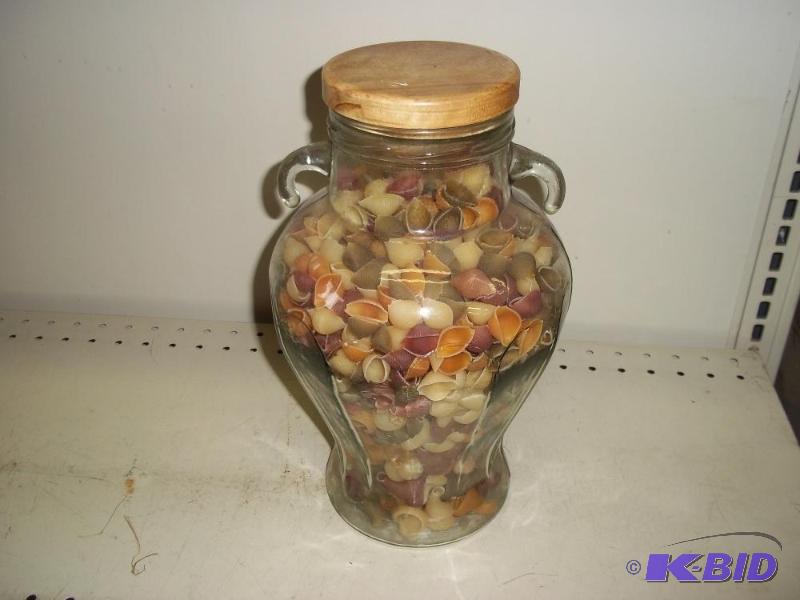 lot 308 image: Decor Jar with colored noodles...