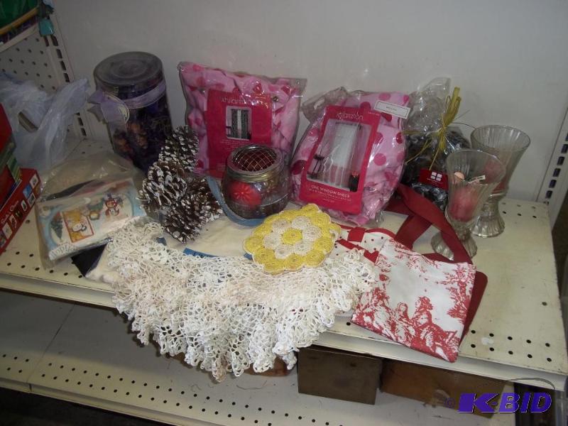 lot 329 image: , Misc Tote bags   Curtains  Dollies  Candle ...