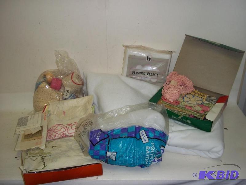 lot 336 image: Misc material and cross stitch items...
