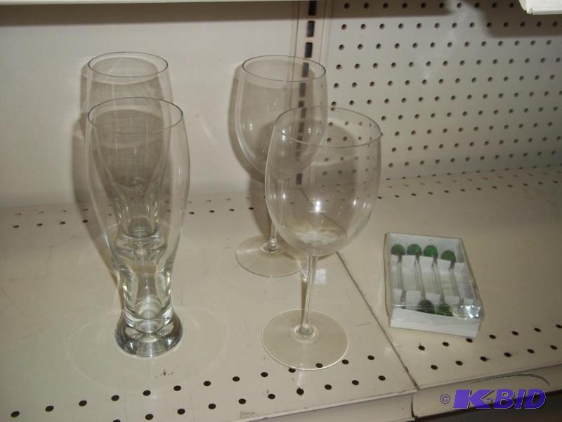 lot 34 image: Crystal Glasses with fake olives on a stick...