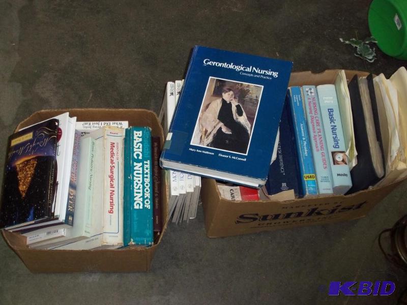lot 59 image: 2 Boxes of Misc Nursing Books...