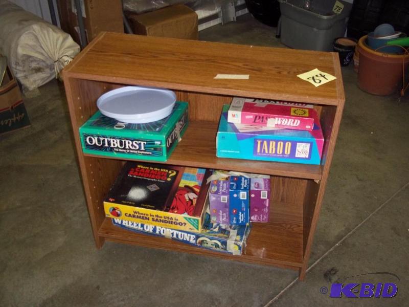 lot 84 image: Book Shelf with Misc Games...