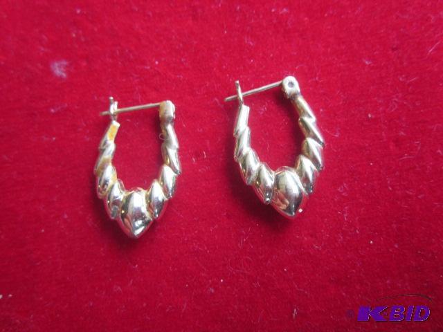 14 Karat Gold earrings, 1.3 grams, marked and...