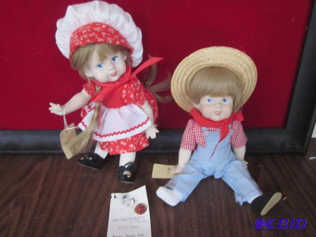 Pair of Limited Edition Marjorie Spangler dol...