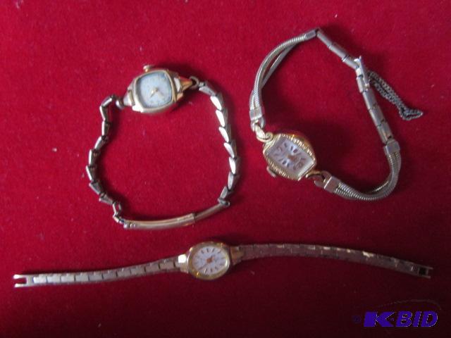 Lot of (3) vintage Gold filled watches, inclu...