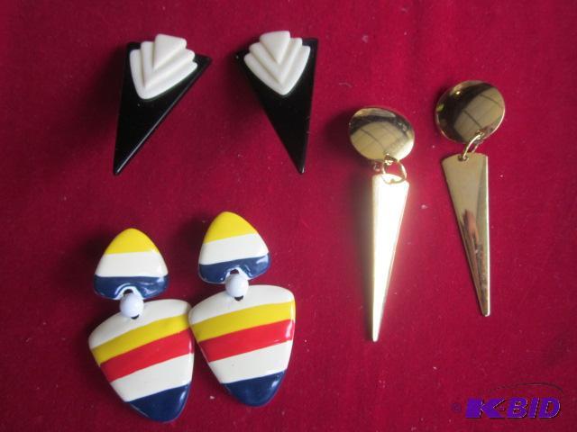 Lot of (3) pair of vintage Art Deco costume c...