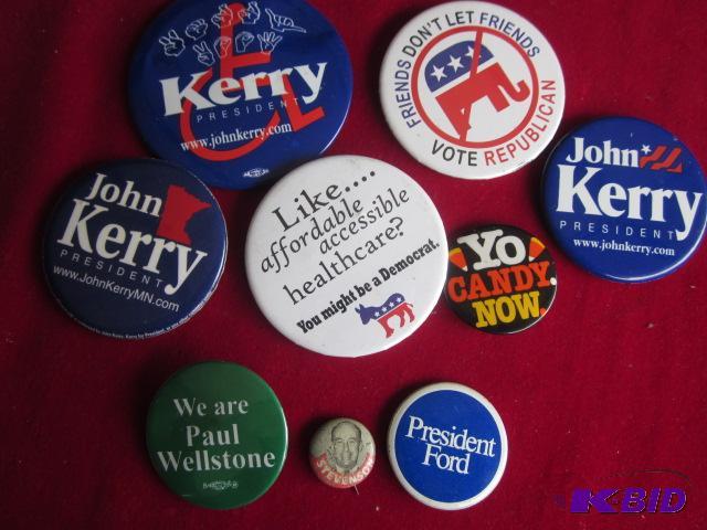 Lot of Political buttons, including vintage S...