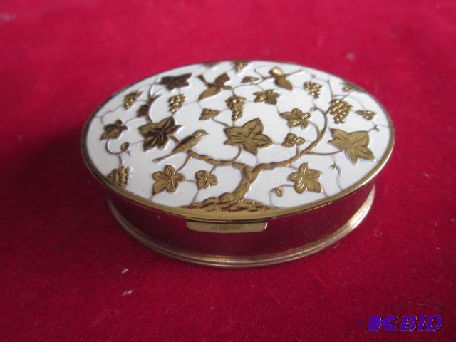 Vintage white enamel and gold tone Volupte US...