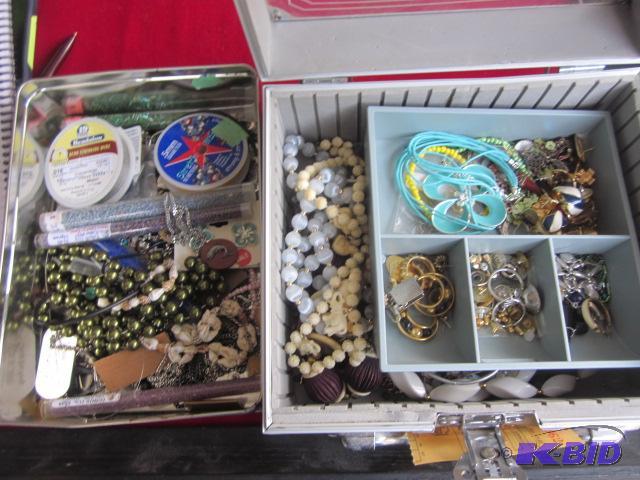 Large lot of jewelry making supplies, includi...