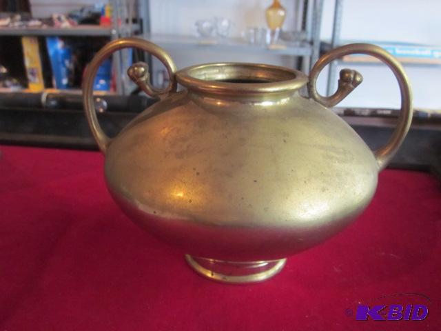 6 inch heavy brass Chinese marked vase.&nbsp...