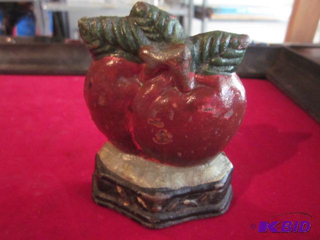 Antique cast iron apple door stop or book end...