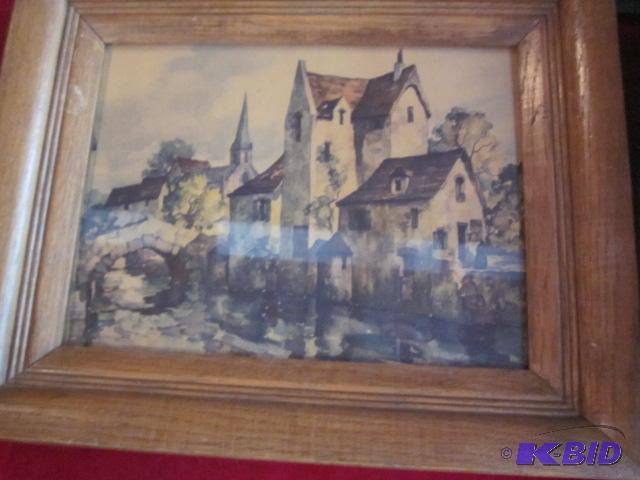 Pair of original antique water colors, both a...