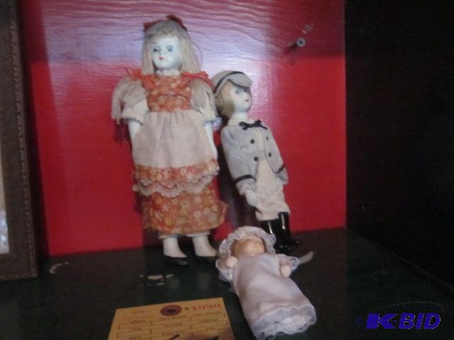 Lot of (3) vintage porcelain dolls....