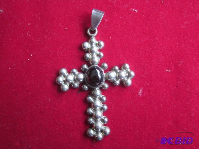 Large Sterling Silver cross, marked 925, with...
