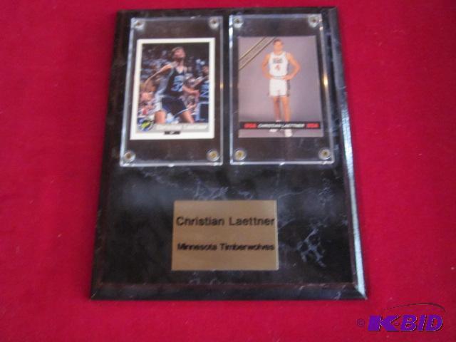 Christian Laettner plaque with Rookie cards.&...