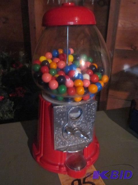 Vintage 1985 metal Carousel gumball machine, ...
