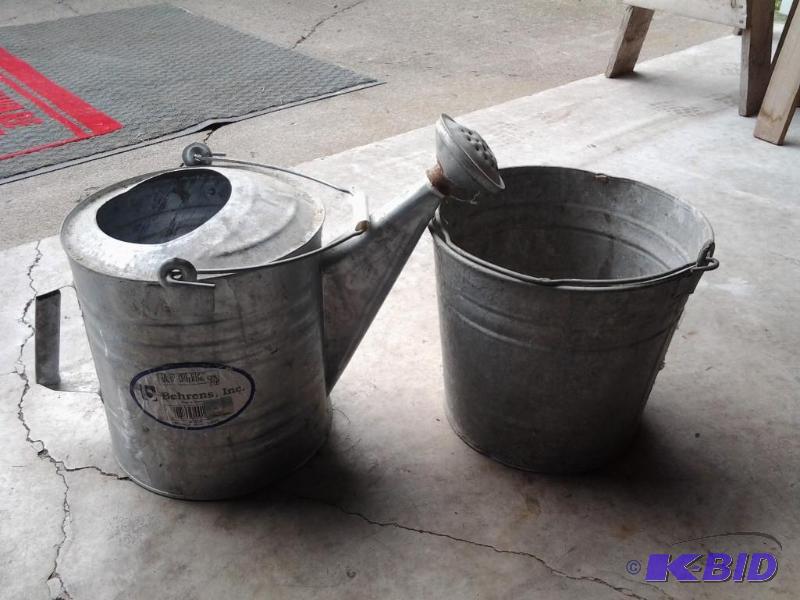 lot 75 image: Vintage Pail and Watering Can
