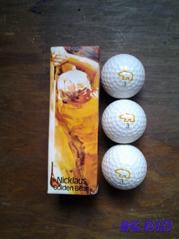 lot 77 image: Jack Nicklaus Set of Three Golf Balls (Golden Bear)