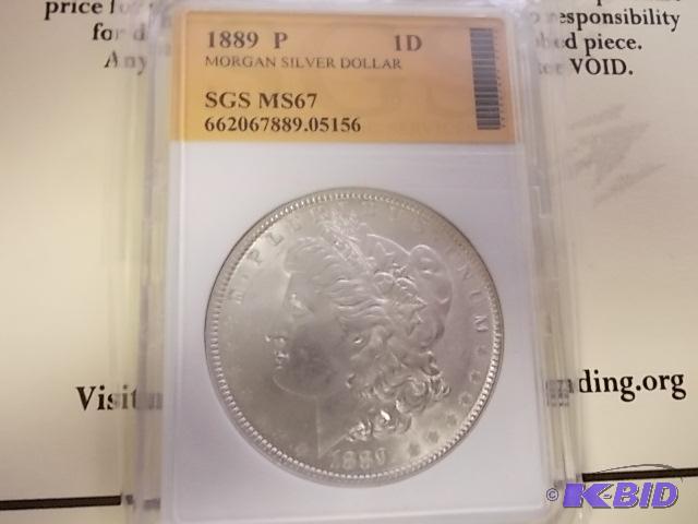 1889 P Morgan Dollar With COA &amp Grade&nbs...