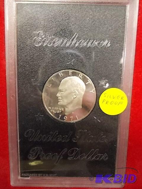 1971 Ike Silver Dollar 90 % Silver Proof...
