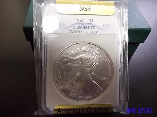 1997 Silver Eagle SGS Graded...