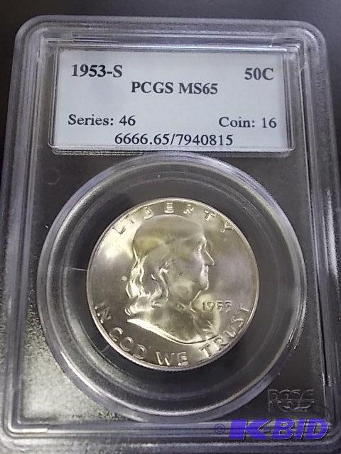 1953 S Franklin Half Dollar PCGS&nbspGraded...