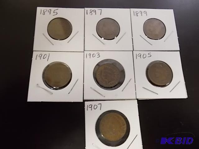 Collection Of 7 Odd Date Indian Head Cents Fr...