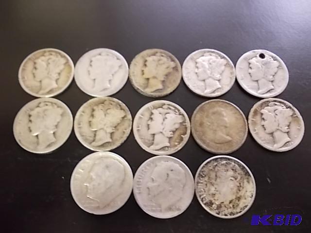 13 Silver Dimes...