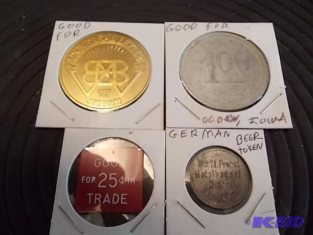 4-Tokens (1-German Beer Token, 1-Smokehouse D...