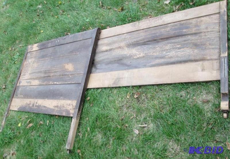 lot 145 image: Antique wood bed head and foot board....wood ...