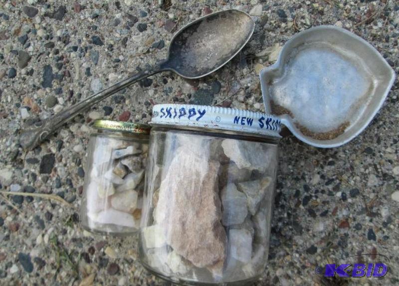 lot 97 image: 2 Jars of rocks and crystal, W M Rogers co. r...