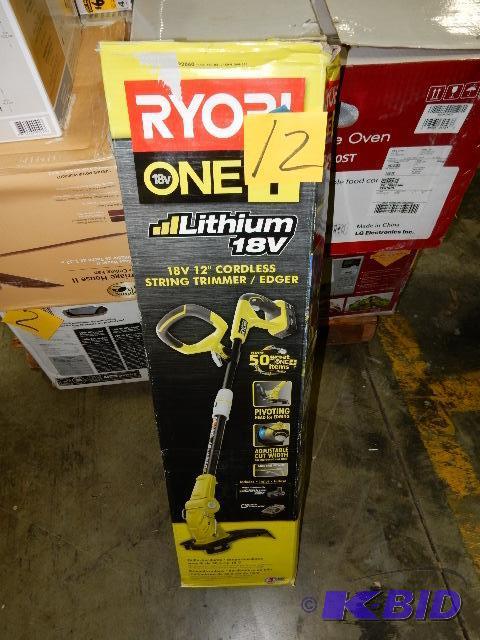 lot 12 image: Ryobi 18 V Lithium 12 in Cordless String Trim...
